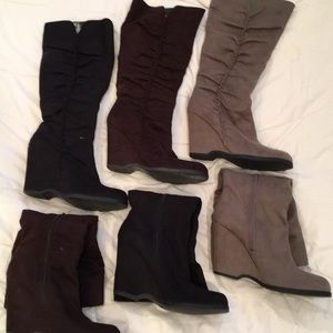 3 pairs/3 colors sexy wedge boots